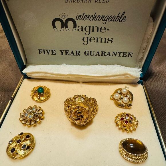Barbara Reed Interchangeable Magne Gems Vintage Ring Collection purchased 2/1975 - Picture 1 of 11